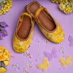 Yellow Zinnia Textured Pattern Mules