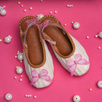 White Iris Butterfly Embellished Mules