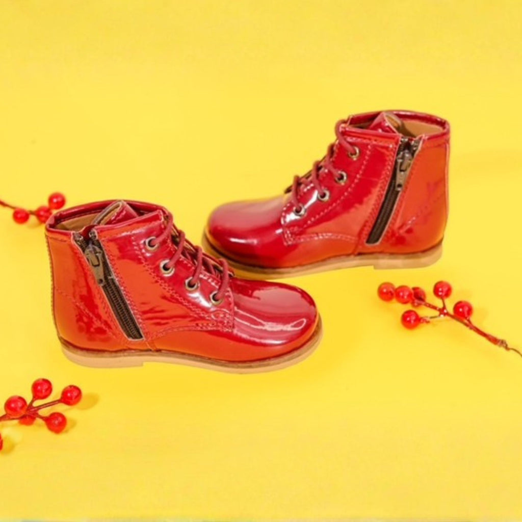 Cherry Lace Up Boots